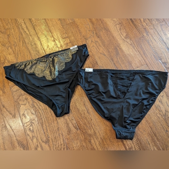 Lane Bryant Cacique Black & gold high leg cheeky panty size 22/24 - Picture 3 of 6